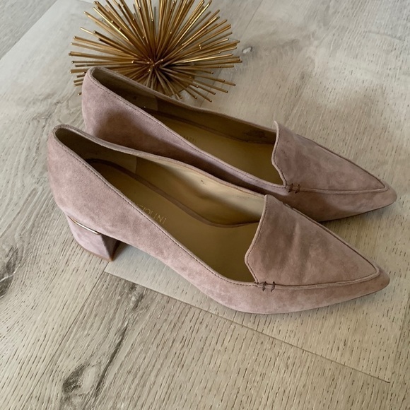 Enzo Angiolini Mauve Suede Block Heels - Picture 5 of 9